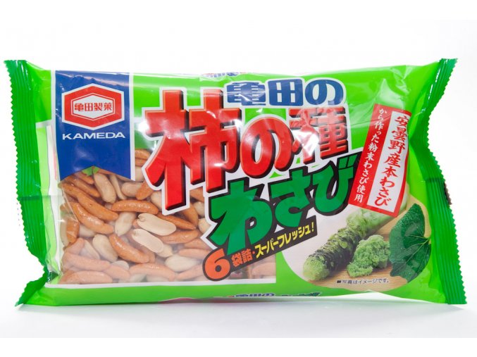 Kameda Kaki no Tane Wasabi rýžové krekry 164g