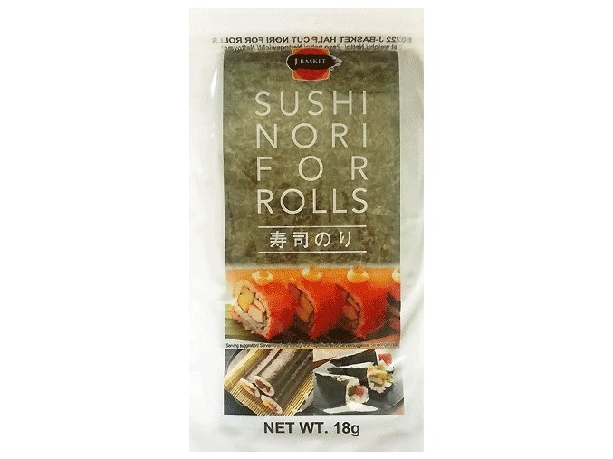 j basket sushi nori roasted seaweed half cut 18g