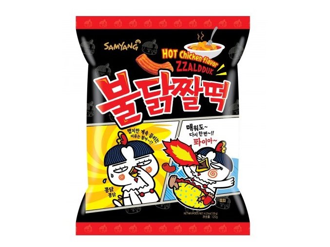 samyang hot chicken flavour zzaldduck snack topokki shape 120g