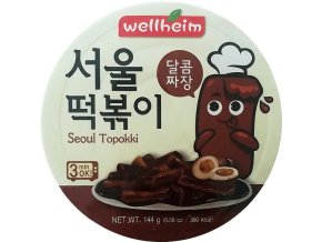 wellheim topokki tteokbokki jjajang blackbean sauce rice cake 142g