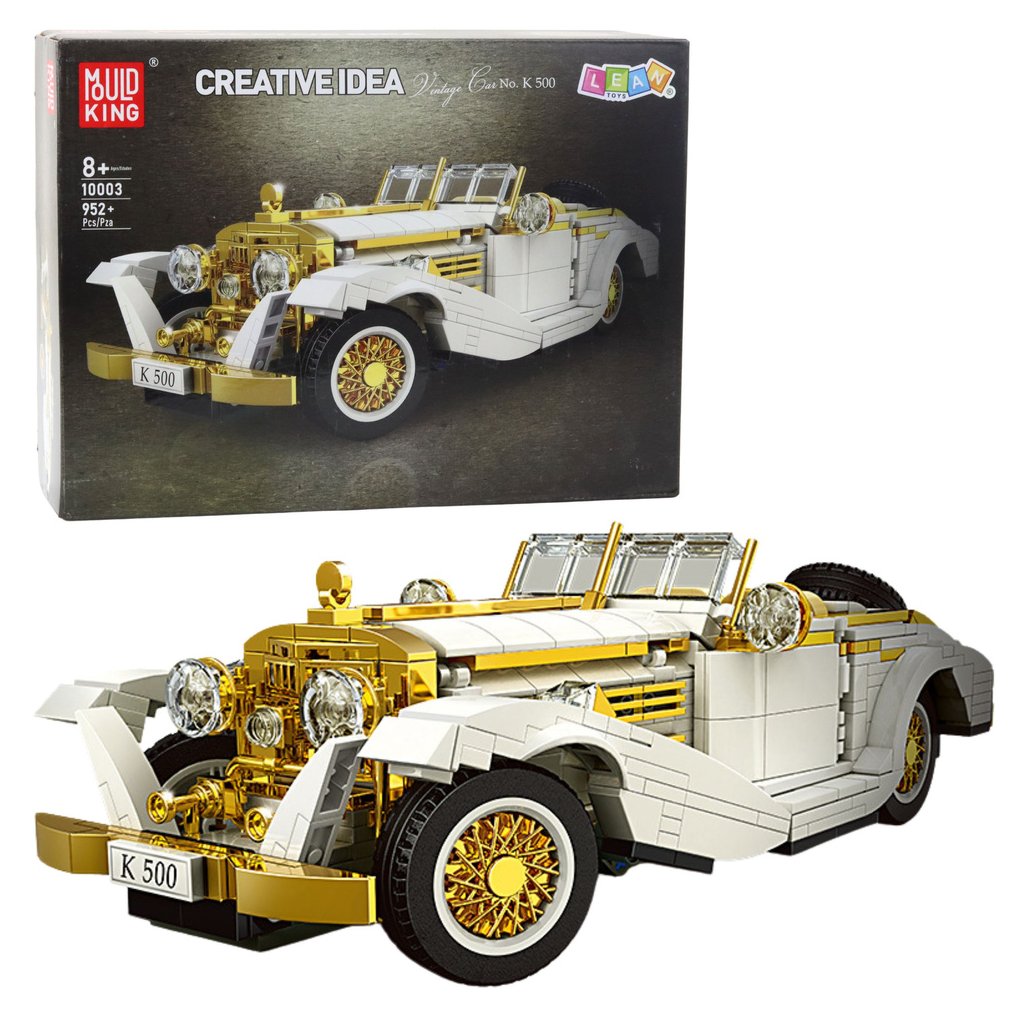 Stavebnice Vintage Auto K500 Bílá-Zlatá 952 dílů