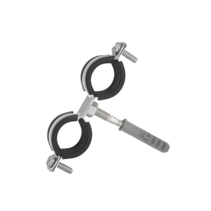 61644 metalova objimka s gumou pro trubky dvojita 3 4 26 30 mm 200