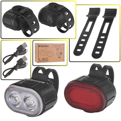 73218 vodotesna usb cyklisticka lampa ipx4 sada predni zadni 120