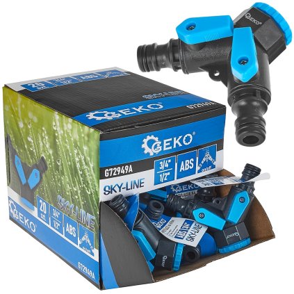 54357 2cestny rozdelovac 3 4 s redukci 1 2 a dvema ventily sky line kartonovy obal 20 120
