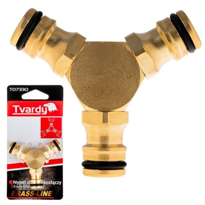 72273 trojnik pro spojeni 3 rychlospojek brass line 10 80
