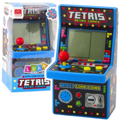 Mini Herní Automat Tetris Retro 49 Her 1676 Úrovní Modrý