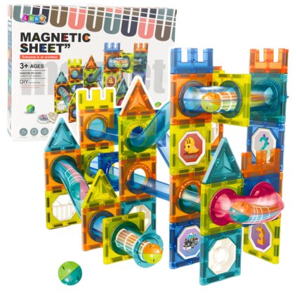 Magnetické Stavebnice s Kuličkovou Dráhou - Kreativní 98dílný Set pro Děti od 3 let