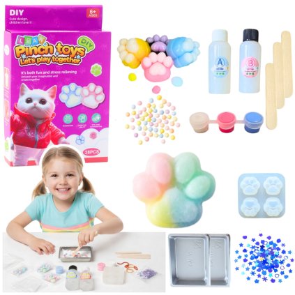 Kreativní DIY Set: Výroba Squishy Kocicích Tlapek