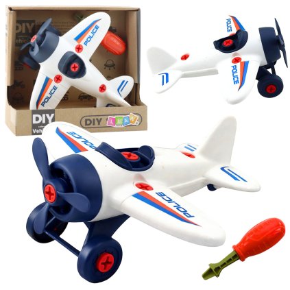 Stavebnice Kreativní DIY Policie Letadlo se Šroubovákem dla Dětí