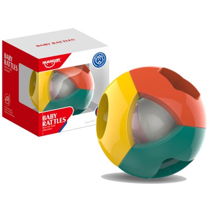 Barevný Chrastící Míč Geometrické Tvary Pro Kojence