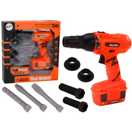 Bateriová Vrtačka pro Malé Kutili Oranžová Vrtáky Šroubky