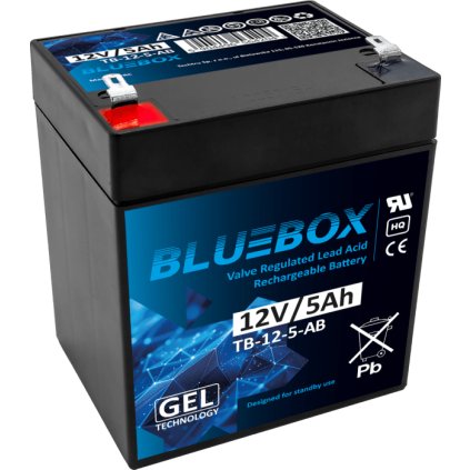 BLUEBOX Gelová Baterie VRLA AGM 12V5Ah Pro Vozidla Na Baterie