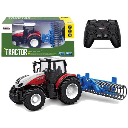 Dálkově Ovládaný Traktor Zemědělský Válečník 2,4 G Gumová Kola