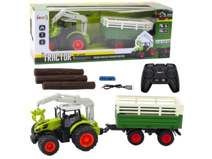 Dálkově Řízený Zemědělský Traktor s Přívěsem a Chytem RC 2.4G