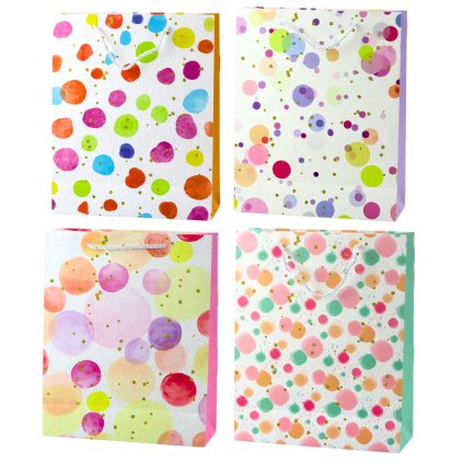 Dárková Taška Akvarelové Puntíky Pastelové 32 × 26 × 10 cm