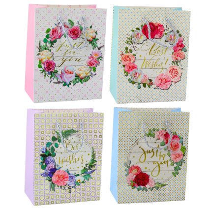 Dárková Taška Květinové Vzory Best Wishes 23 x 18 x 10,5 cm