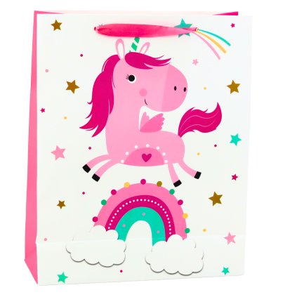 Dárková Taška pro Dítě Jednorožec Duha Růžová 32 x 26 x 10 cm