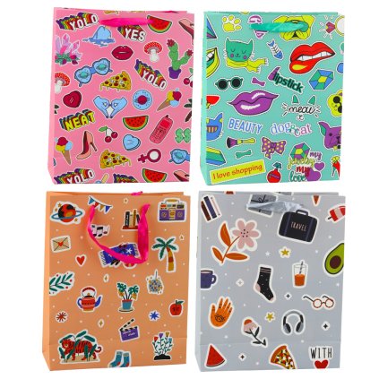 Dárková Taška Samolepky Barevné Známky 32 x 26 x 12 cm