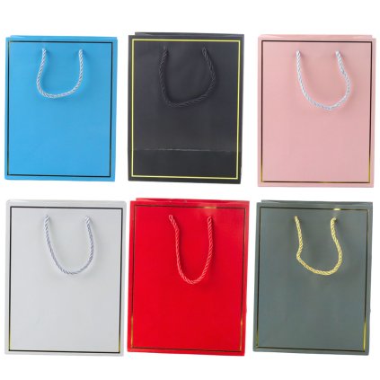 Dárková taška se zlatým rámečkem Mix barev 23 x 18 x 10 cm