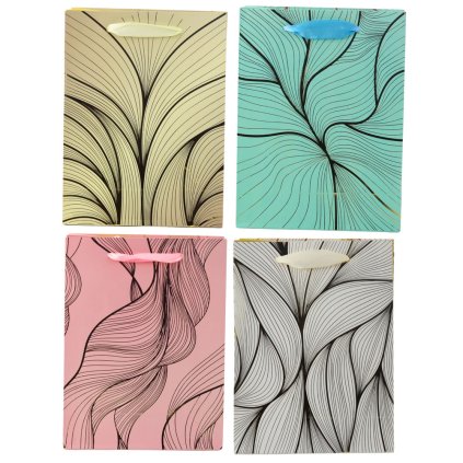 Dárková taška Vlnitý Zlatý Vzor Mix Barev 23 x 18 x 10 cm