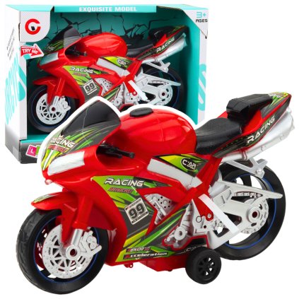 Dětská Závodní Motorka Světla Zvuky Červená