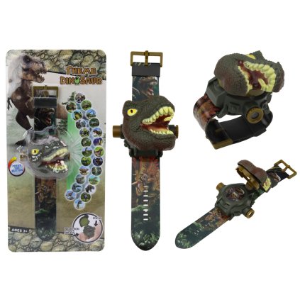 Dětské 3D Projektorové Hodinky Dinosaur T-Rex 22cm x 6,5cm x 4,5cm