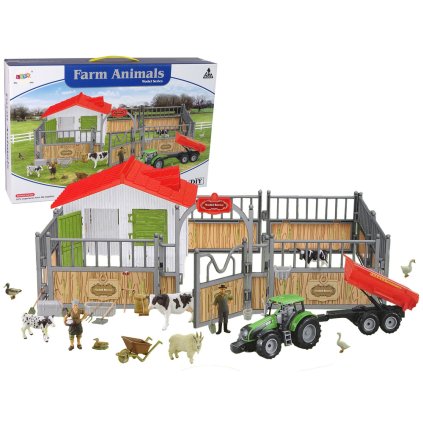 DIY stavebnice Farma Vysoký Plot Zvířata Kráva Kachna