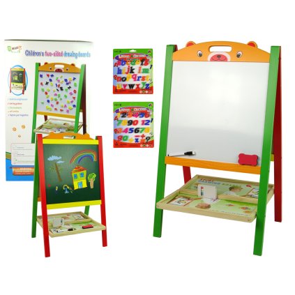 Dřevěná Tabule 2v1 Magnety Popisovací Fix Čísla Operace Slova