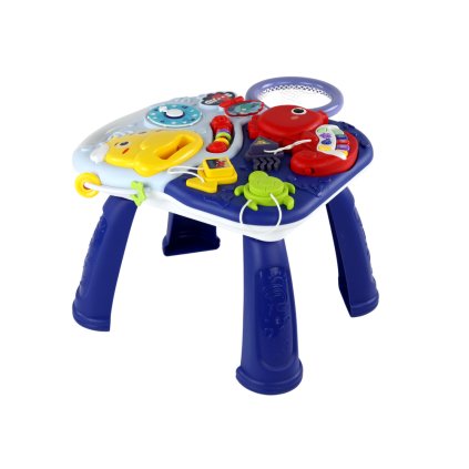 Edukativní stolek 2v1 Mořská zvířata Piano Hodiny Košík Míčky