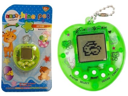 Elektronická Hra Tamagotchi Zelená s Krátkým Řetízkem