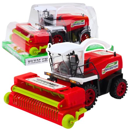 Farmářský Červený Kombajn s Hederem a Mechanickým Pohonem pro Děti