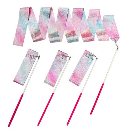 Gimnastická Stuha na Tanec a Cvičení Růžová Fialová Modrá Lesklá 205x5cm