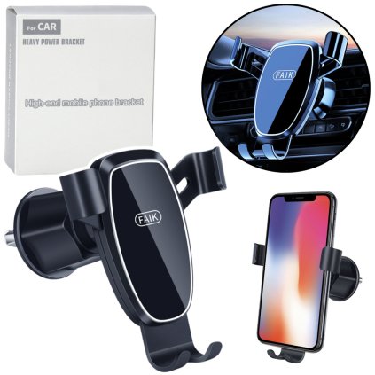 Gravitační Držák na Telefon do Autoventilace – Černý
