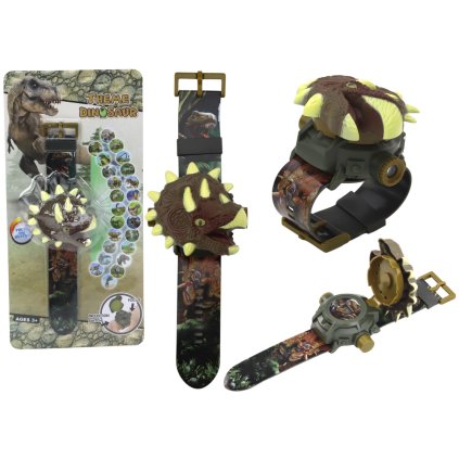 Hodinky s 3D projektorem Dinosaur Triceratops 22cm x 5cm x 3cm