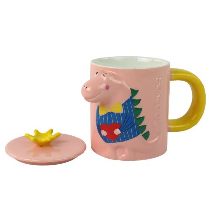 Hrnek s Víčkem Dinosaurus Růžový Dinosaurus 400 ml