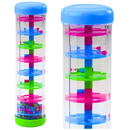 Kaleidoskopická senzorická tuba s dešťovým efektem, chrastítko s barevnými kuličkami 20cm