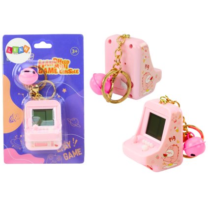 Kapesní Elektronická Hra Tetris Přívěsek Růžová