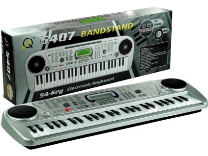 Keyboard MQ5407 Stříbrný 54 Kláves LCD Nabíječka