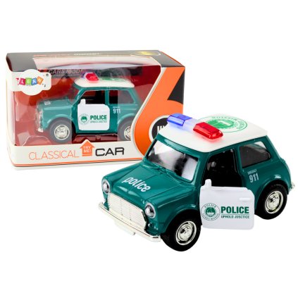 Klasické Policie Auto 1:38 s pohonem, světly a zvuky, Zelené