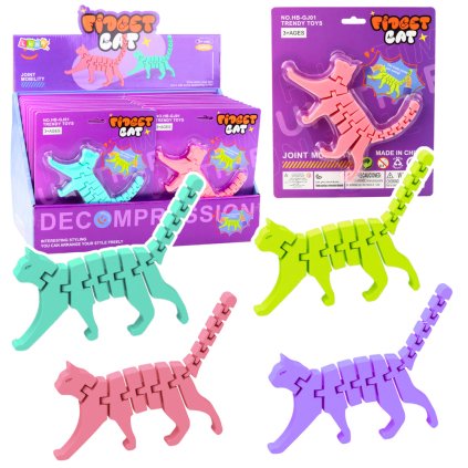 Kočka Puzzle Fidget 3D Skládanka Ohebná Antistresová Mix