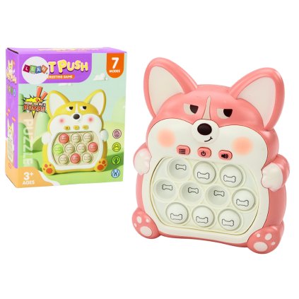 Konzole Hra Dovednosti Pop-It Liška 7 Herních Režimů Růžová Senzorická