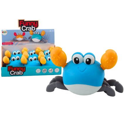 Koupelová hračka natahovací Krab chodí plave Modrý