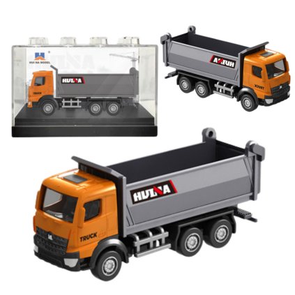 Kovový model sklápěčky Huina v měřítku 1:80, oranžová - sběratelský kousek