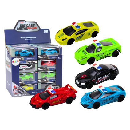 Kovový Policejní Autíčko 1:43 S Gumovými Kolami A Pohonem