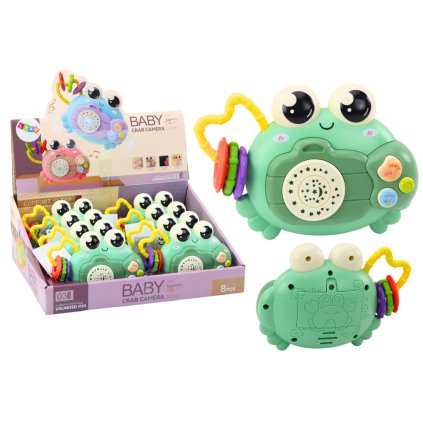 Krab Kamerka Chrastítko Projektor na Baterie Zvuky Zelený