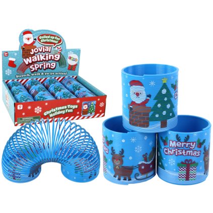 Kultovní Modrá Pružina Vánoční Motiv Relaxační 6CM