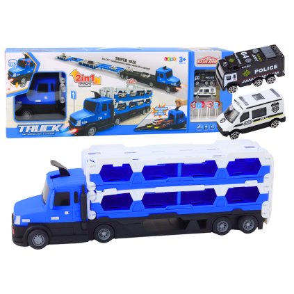 Lora Odtahovka Závodní Dráha 2v1 Světla Zvuky Značky Autíčka Modrá