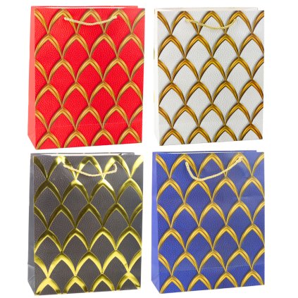 Luxusní Dárková Taška Elegantní Zlaté Zdobení 32 x 26 x 12 cm