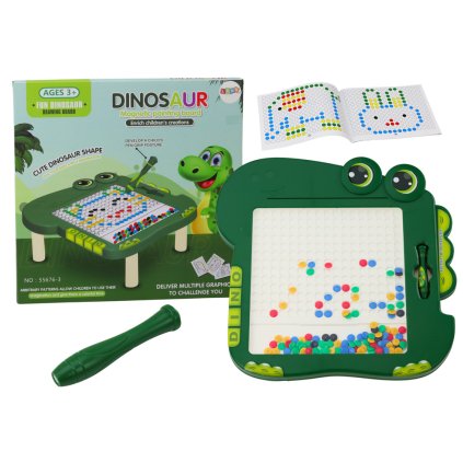 Magnetická Vzdělávací Tabule Dino Pad Puzzle Zelená Korálky