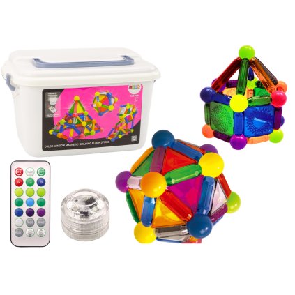 Magnetické Kostky se Světelnými Efekty v Krabici 154 Kousků